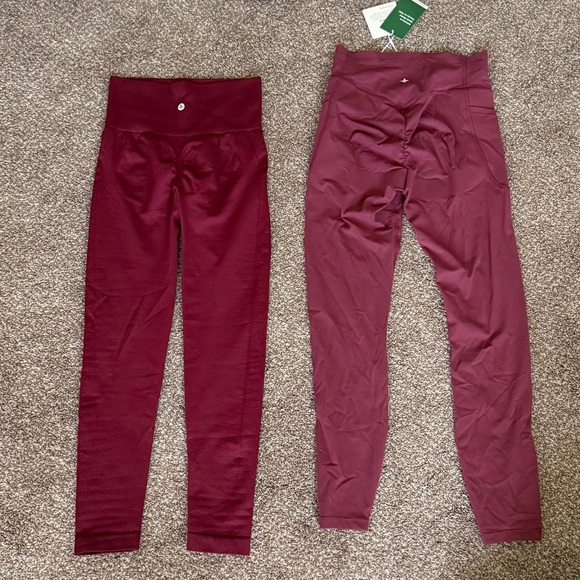 NWT Halara women’s leggings Ultrasculpt scrunch maroon  size XS - Picture 2 of 9